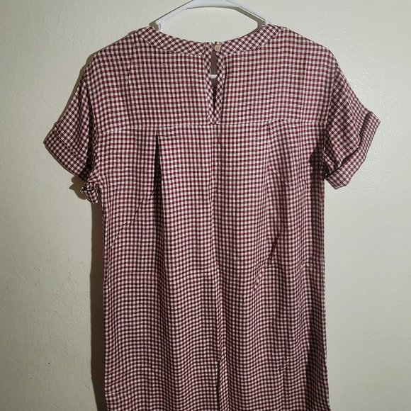 Madewell Filmscore Gingham Check T-Shirt Pocket Dress Red White sz XXS EUC - Picture 7 of 9